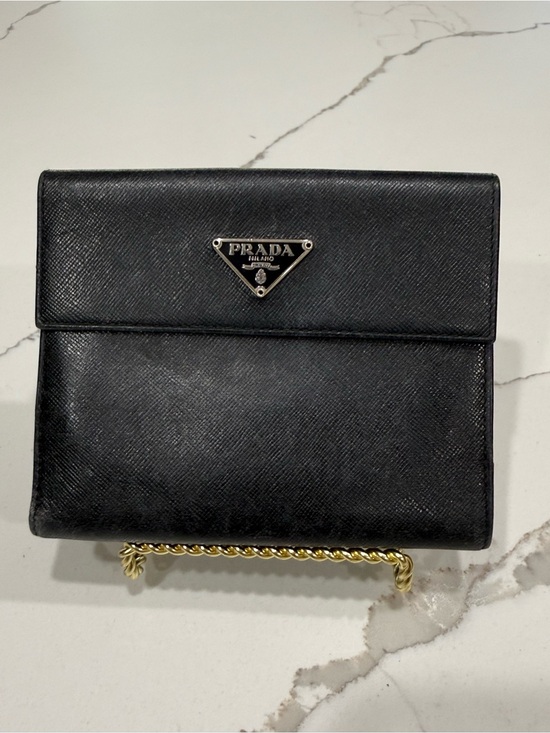 Prada Handbags - Prada Saffiano Leather Compact Trifold Wallet